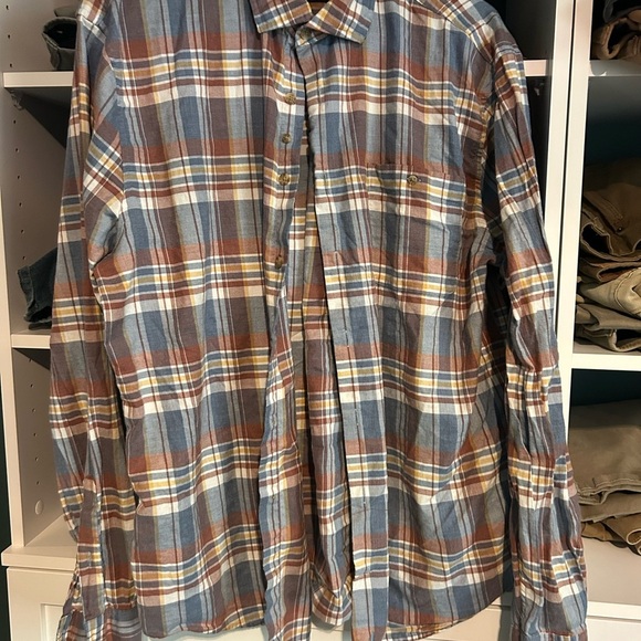 johnnie-O Blue and Brown Casual Button Down Shirt - Picture 1 of 6